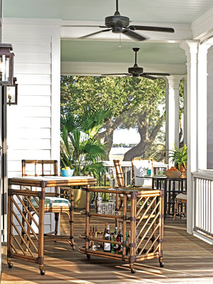 Lexington Tommy Bahama Home Cable Beach Bar Cart – Luxurious Mobile Design With Cordova Stone Top & Antique Brass Casters For Entertaining Bermuda Sands  558-862