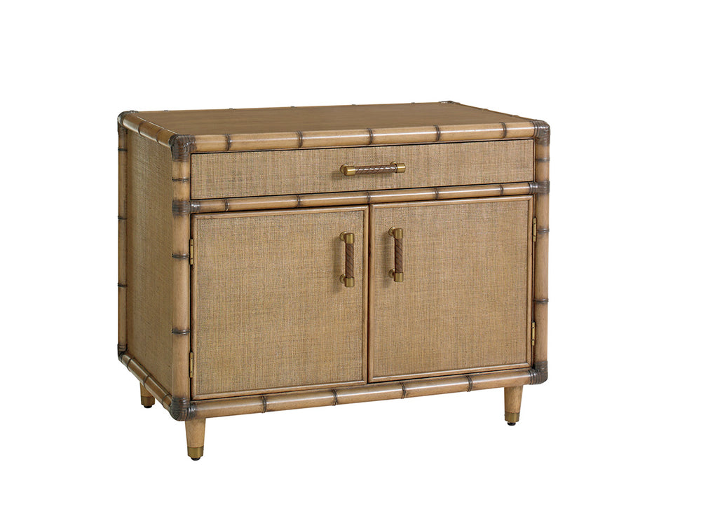 Lexington Tommy Bahama Home Larimar Elegant Storage Chest With Bamboo Carvings And Raffia Panels For Stylish Home Organization Bermuda Sands  558-932