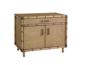 Lexington Tommy Bahama Home Larimar Elegant Storage Chest With Bamboo Carvings And Raffia Panels For Stylish Home Organization Bermuda Sands  558-932