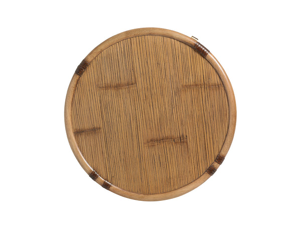 Lexington Tommy Bahama Home Cassada Drum Table - Embrace Casual Elegance With Bamboo Top, Raffia Frame & Ample Storage Space Bermuda Sands  558-950