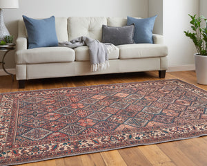 Feizy Rugs Rawlins Vintage-inspired Machine Made Polyester Oriental Rug - Antique Design For Modern Spaces Brown,Red,Ivory Polyester Rln39hkftanmltg21
