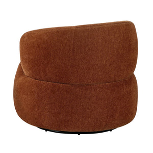 English Elm Modern Barrel Swivel Accent Chair Chenille Upholstery Plush Foam Seat Living Room Rusty Orange B011P474249