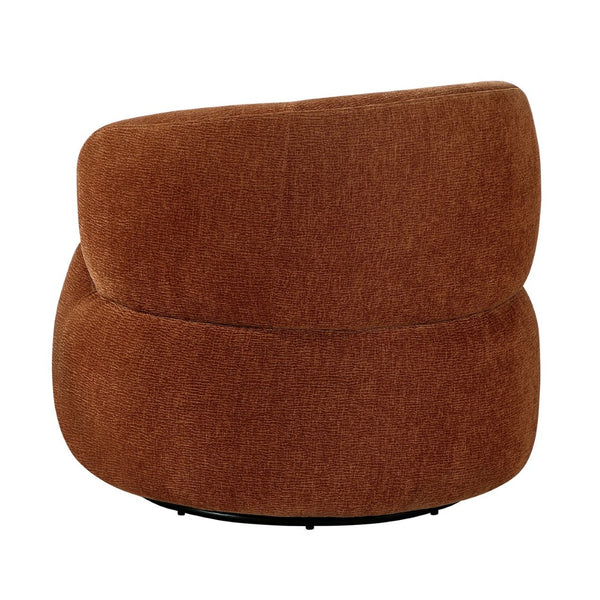 English Elm Modern Barrel Swivel Accent Chair Chenille Upholstery Plush Foam Seat Living Room Rusty Orange B011P474249
