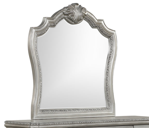 English Elm Destiny Silver Framed Traditional Wall Mirror — Elegant Bedroom Accent, Reflective Luxury Finish B009P234700