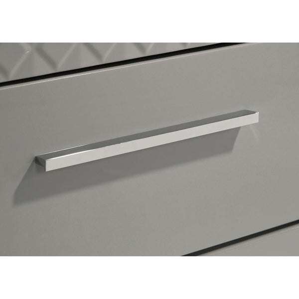 English Elm Pierce Six Drawer Diamond Embossed Dresser with Sleek High Sheen Finish for Modern Bedrooms Grey B062P447670