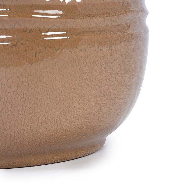 English Elm Set Of 3 Antique Bronze Ceramic Flowerpots - Elegant Modern Planters For Indoor & Outdoor Styling W3273P321466-GIGA