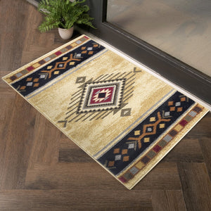 English Elm Tribes Cream 2 Ft. X 3 Ft. Southwestern Area Rug - Durable, Pet-Friendly, Ideal For High Traffic Areas B186P180991-GIGA