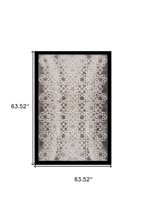 Homeroots 5' X 8' Brown And Beige Abstract Distressed Area Rug  Polyester 559001