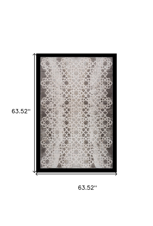 Homeroots 5' X 8' Brown And Beige Abstract Distressed Area Rug  Polyester 559001