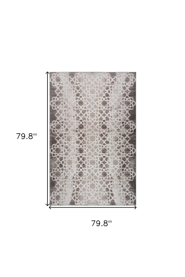 Homeroots 7' X 10' Brown And Beige Abstract Distressed Area Rug  Polyester 559002