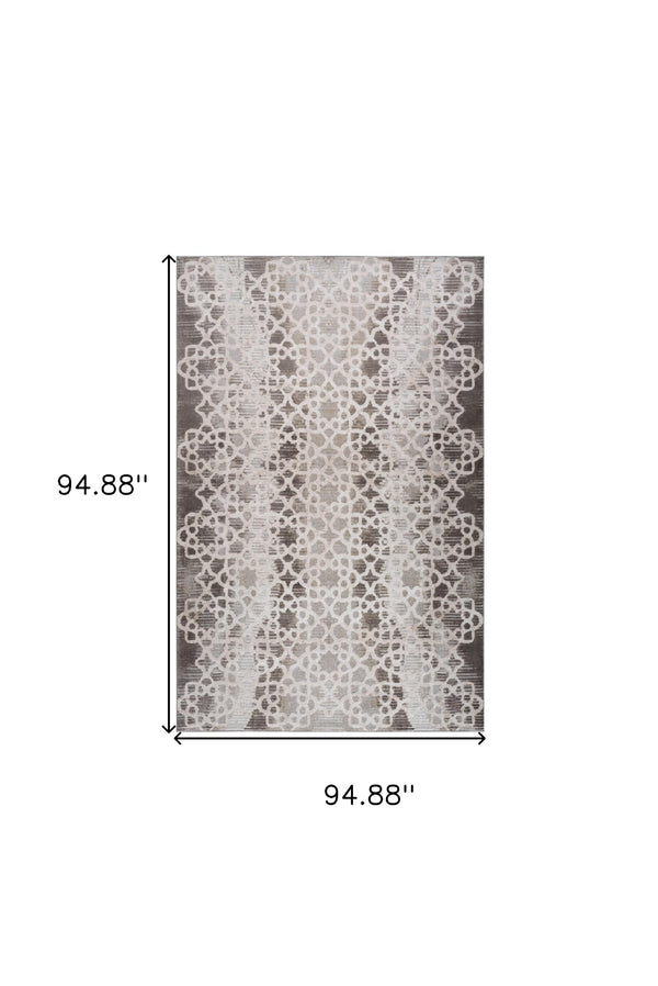 Homeroots 8' X 11' Brown And Beige Abstract Distressed Area Rug  Polyester 559003