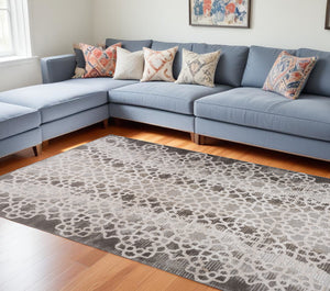 Homeroots 8' X 11' Brown And Beige Abstract Distressed Area Rug  Polyester 559003