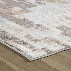 Homeroots 5' X 8' Cream And Brown Abstract Distressed Area Rug  Polyester 559005