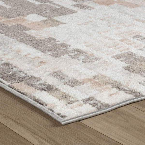 Homeroots 8' X 11' Cream And Brown Abstract Distressed Area Rug  Polyester 559007