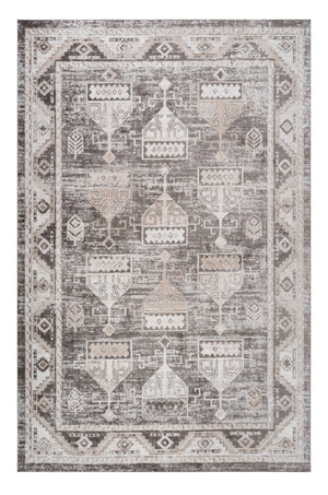 Homeroots 8' X 11' Cream And Brown Abstract Distressed Area Rug  Polyester 559007