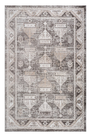 Homeroots 8' X 11' Cream And Brown Abstract Distressed Area Rug  Polyester 559007