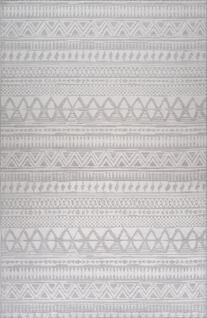 Homeroots 5' X 8' Gray And Cream Abstract Distressed Area Rug  Polyester 559009