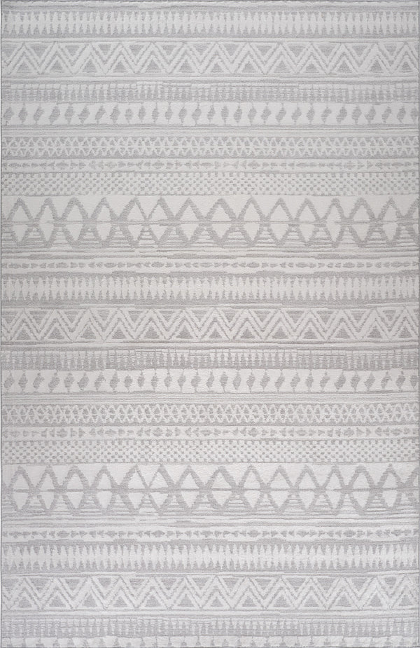 Homeroots 5' X 8' Gray And Cream Abstract Distressed Area Rug  Polyester 559009