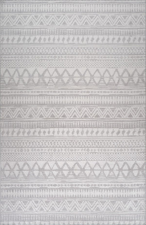 HomeRoots 5' Gray and Cream Abstract Distressed Area Rug - Modern, Stain-Resistant, Perfect for Any Room 7' X 10' 559010