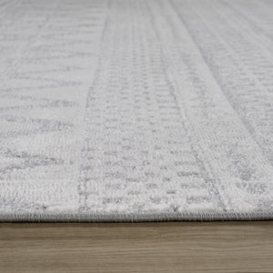 Homeroots 8' X 11' Gray And Cream Abstract Distressed Area Rug  Polyester 559011