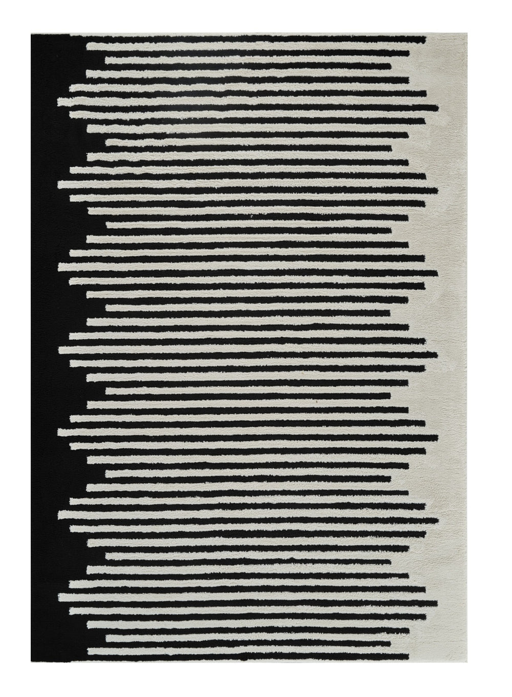 Homeroots 5' X 8' Cream And Black Abstract Worn Faded Area Rug  Polypropylene 559013