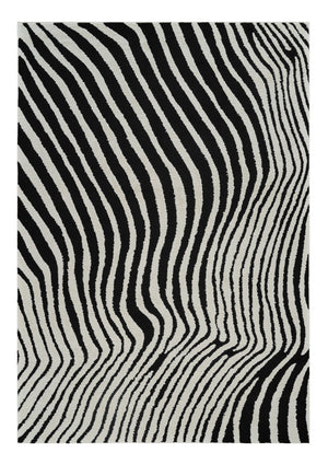 Homeroots 8' X 11' Cream And Black Abstract Distressed Area Rug  Polypropylene 559019