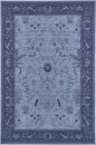 Unique Loom La Jolla Floral Machine Made Floral Rug Blue, Navy Blue 6' 1" x 9' 0"