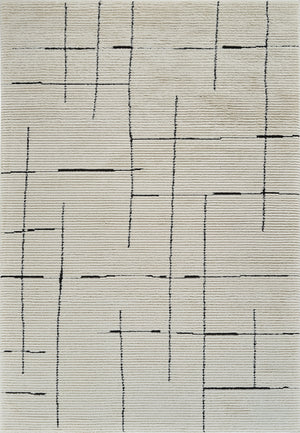 Homeroots 5' X 8' Cream And Green Abstract Distressed Area Rug  Polypropylene 559025