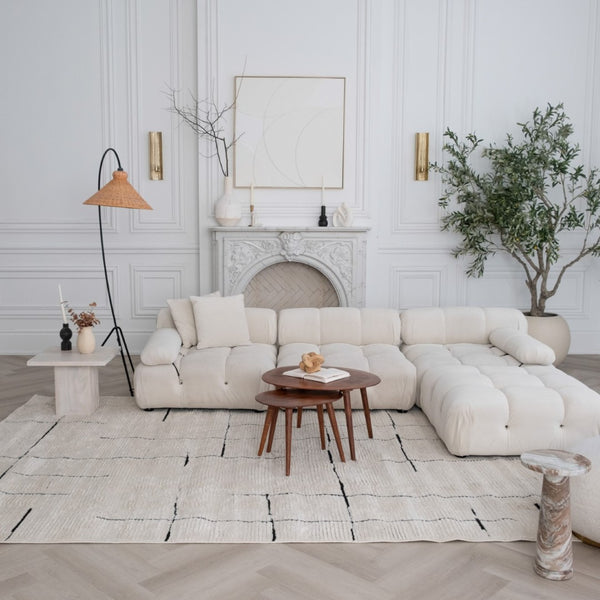HomeRoots 4' Cream and Green Abstract Distressed Area Rug - Soft, Stylish, Stain-Resistant Design for Any Room 7' X 10' 559026
