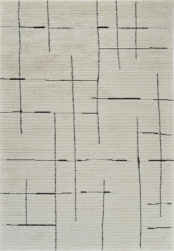 HomeRoots 4' Cream and Green Abstract Distressed Area Rug - Soft, Stylish, Stain-Resistant Design for Any Room 7' X 10' 559026