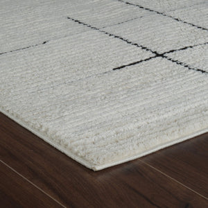 HomeRoots 4' Cream and Green Abstract Distressed Area Rug - Soft, Stylish, Stain-Resistant Design for Any Room 7' X 10' 559026