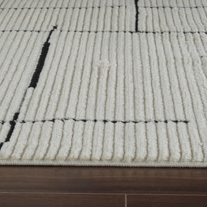 HomeRoots 4' Cream and Green Abstract Distressed Area Rug - Soft, Stylish, Stain-Resistant Design for Any Room 7' X 10' 559026