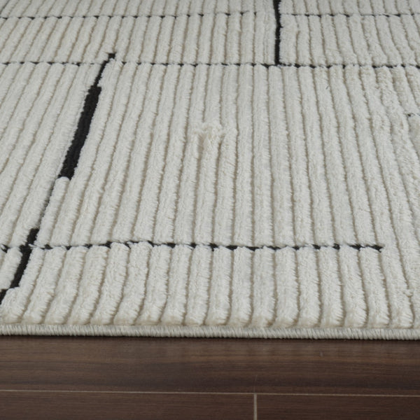 HomeRoots 4' Cream and Green Abstract Distressed Area Rug - Soft, Stylish, Stain-Resistant Design for Any Room 7' X 10' 559026