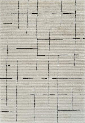 HomeRoots 4' Cream and Green Abstract Distressed Area Rug - Soft, Stylish, Stain-Resistant Design for Any Room 7' X 10' 559026