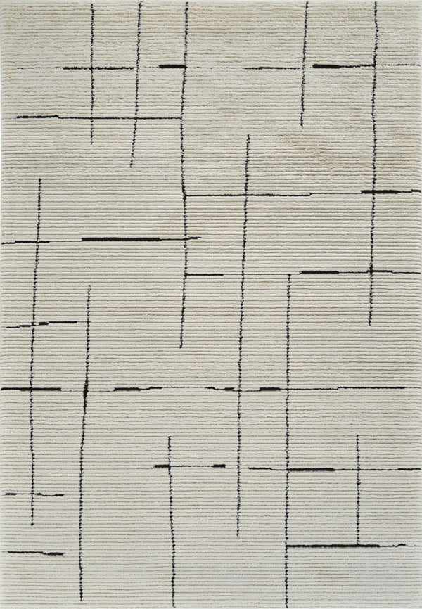 HomeRoots 4' Cream and Green Abstract Distressed Area Rug - Soft, Stylish, Stain-Resistant Design for Any Room 7' X 10' 559026