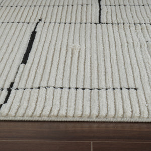 Homeroots 8' X 11' Cream And Green Abstract Distressed Area Rug  Polypropylene 559027