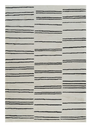 Homeroots 4' X 6' Cream And Black Abstract Distressed Area Rug  Polypropylene 559028