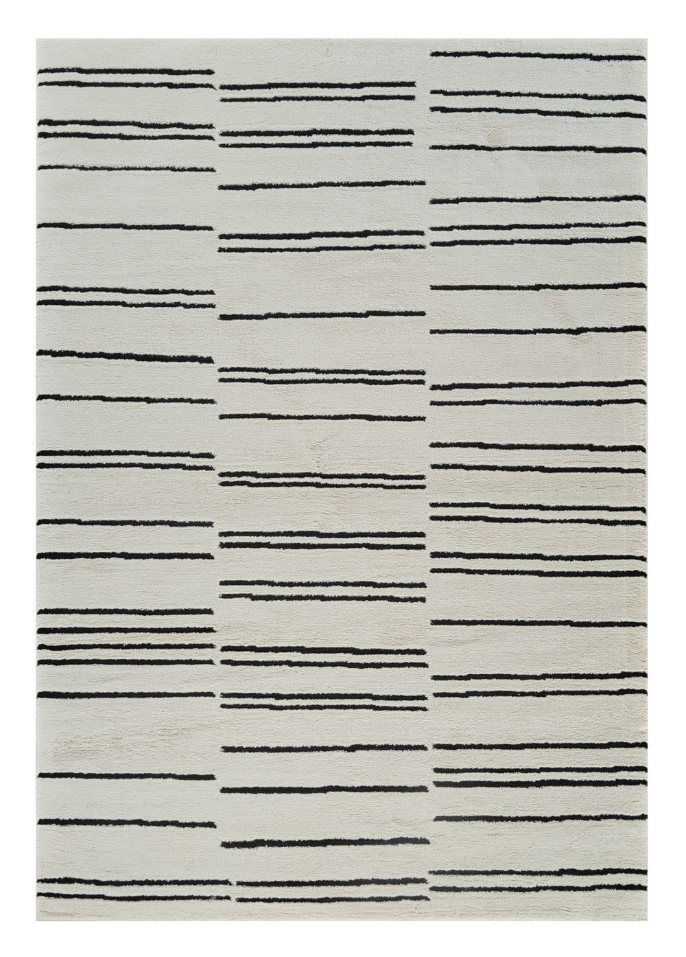 Homeroots 4' X 6' Cream And Black Abstract Distressed Area Rug  Polypropylene 559028