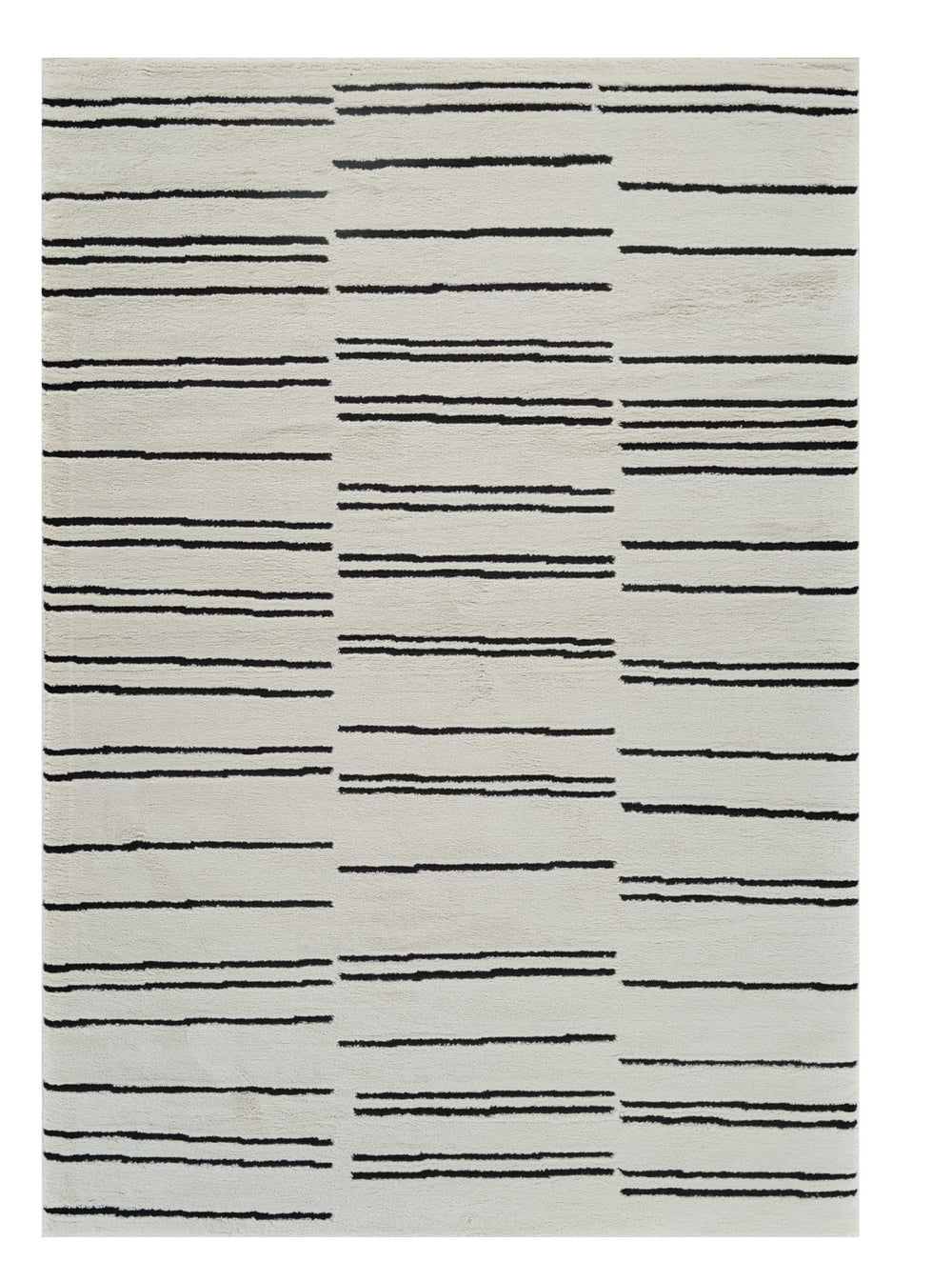 Homeroots 5' X 8' Cream And Black Abstract Worn Faded Area Rug  Polypropylene 559029