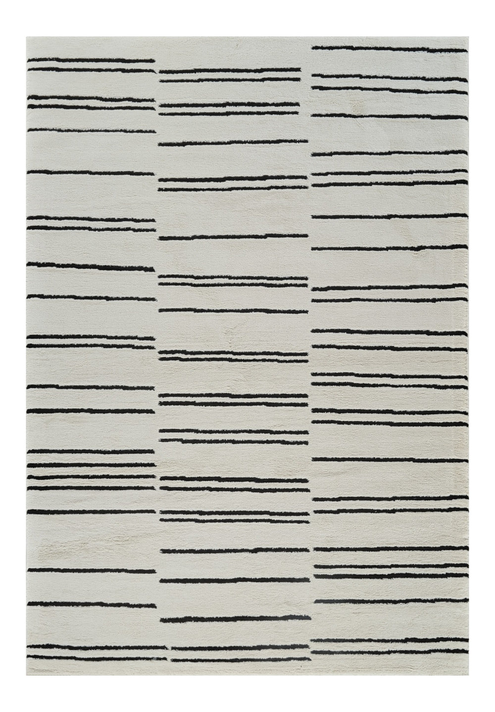 Homeroots 8' X 11' Cream And Black Abstract Distressed Area Rug  Polypropylene 559031