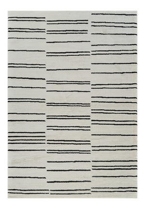 Homeroots 8' X 11' Cream And Black Abstract Distressed Area Rug  Polypropylene 559031