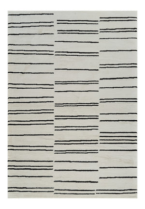 Homeroots 8' X 11' Cream And Black Abstract Distressed Area Rug  Polypropylene 559031