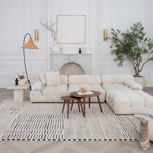 Homeroots 4' X 6' Cream And Black Abstract Distressed Area Rug  Polypropylene 559036