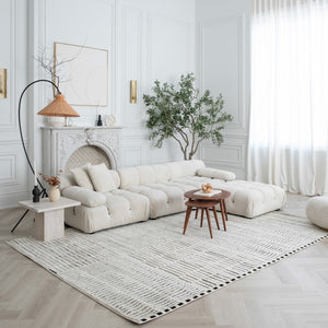 Homeroots 8' X 11' Cream And Black Abstract Distressed Area Rug  Polypropylene 559039