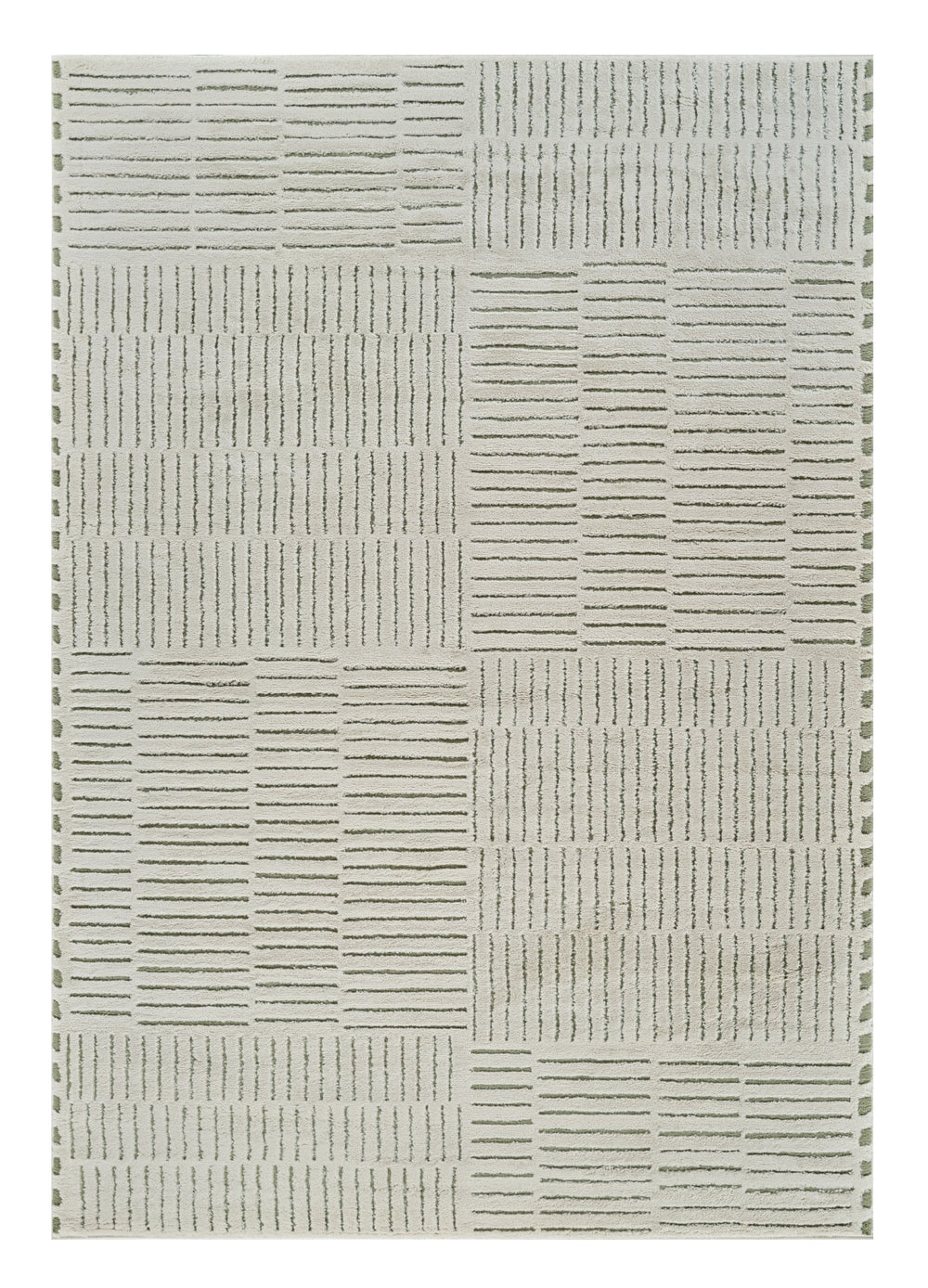 Homeroots 4' X 6' Cream And Green Abstract Distressed Area Rug  Polypropylene 559040