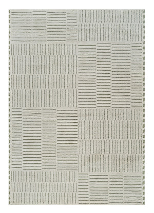 Homeroots 4' X 6' Cream And Green Abstract Distressed Area Rug  Polypropylene 559040