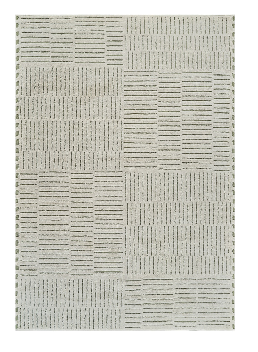 Homeroots 5' X 8' Cream And Green Abstract Worn Faded Area Rug  Polypropylene 559041