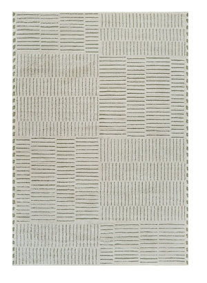 Homeroots 5' X 8' Cream And Green Abstract Worn Faded Area Rug  Polypropylene 559041