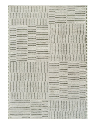Homeroots 5' X 8' Cream And Green Abstract Worn Faded Area Rug  Polypropylene 559041