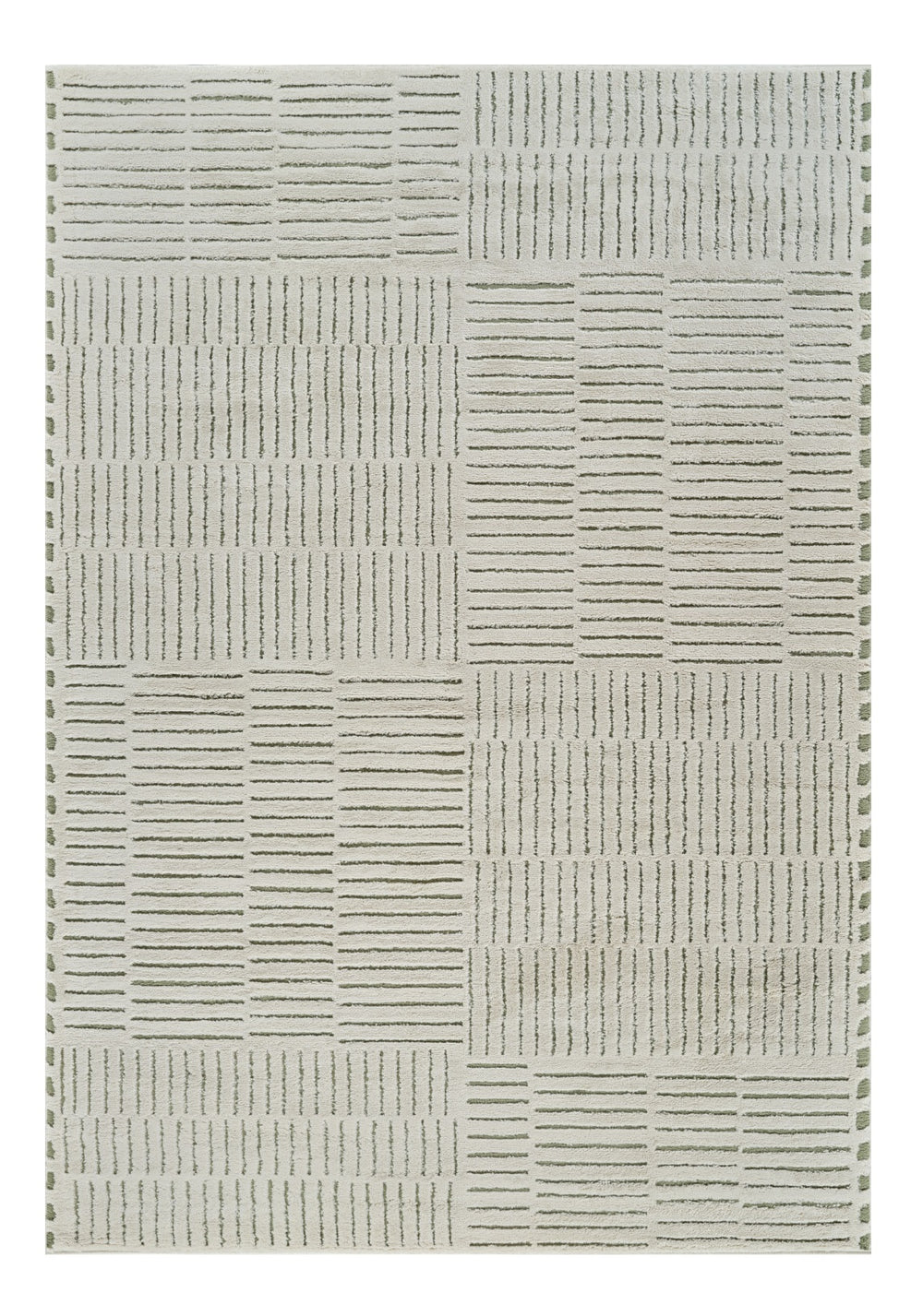 Homeroots 8' X 11' Cream And Green Abstract Distressed Area Rug  Polypropylene 559043